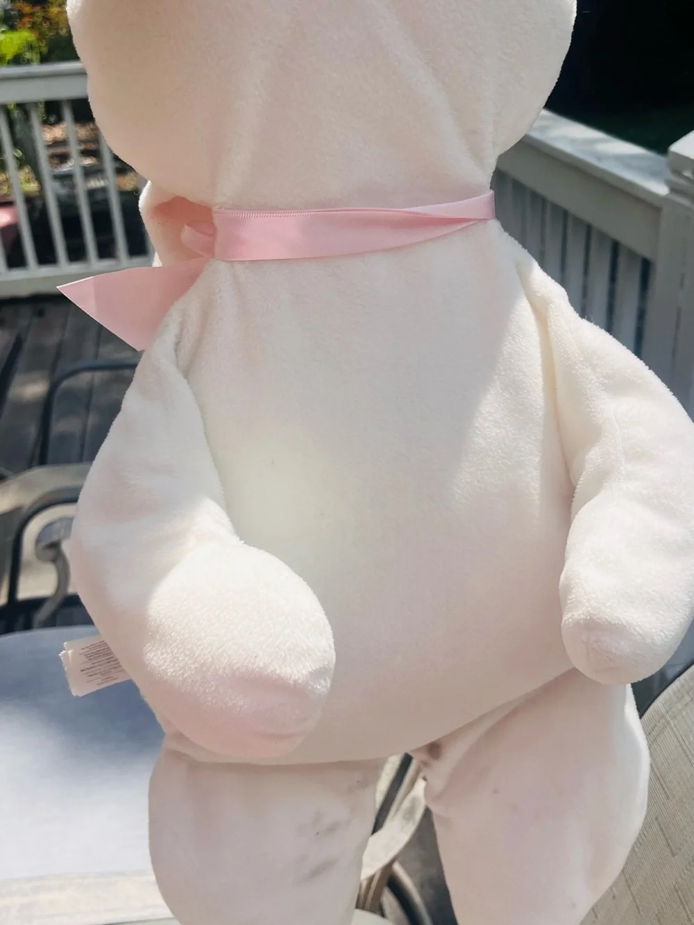 Plush Bunny Comforter Toy - White & Pink